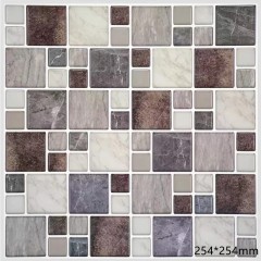 Papier auto-adhésif en 3D pour mur à carreaux mosaïque simuler marbre