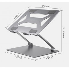 Support d'ordinateur portable en alliage d'aluminium pliable avec élévateur