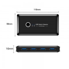 Commutateur USB 3.0 4 ports noir