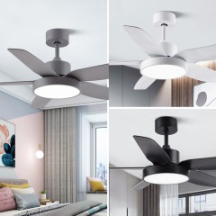 Lampe de ventilateur de plafond Télécommande Inverter Led tricolore à lumière variable 46/56 pouces