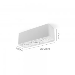 Trois Spots lumière tricolore 21W/30W tête amovible