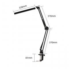 LED12W lampe de bureau protection oculaire USB interrupteur bouton pliable et pivotant avec clip en métal
