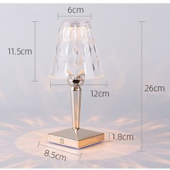 Watsen Lampe de table plaquée tactile tricolore changeante de lumière USB rechargeable