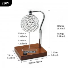 BAILI lampe de table d'aromathérapie avec support de lampe en bambou et bois lampe à cire fondue