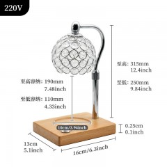 BAILI lampe de table d'aromathérapie avec support de lampe en bambou et bois lampe à cire fondue