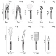 Ensemble de 9 pièces d'ustensiles de cuisine en acier inoxydable