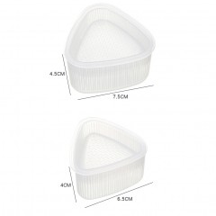 Moule à sushi triangle lot de 2 pièces blanc et transparent