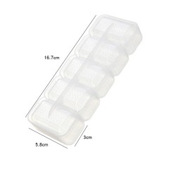 Moule à Sushi de Forme Rectangulaire à 5 Rouleaux blanc transparent 160 * 60 * 34mm