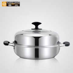 Casserole à vapeur en acier inoxydable à double couche 28CM polyvalent