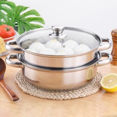 Casserole double de cuisson à vapeur en acier inoxydable