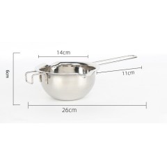 Casserole en acier inoxydable idéale pour fondre le chocolat 400ml avec poignée longueur de 11cm