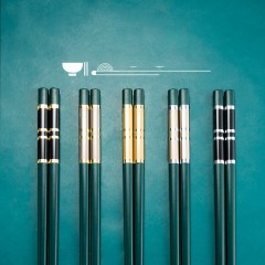 Ensemble de baguettes chinoises, 5 paires antidérapantes et résistantes aux hautes températures