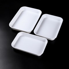 Plateau blanc rectangle imitation porcelaine épaissie