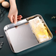 Plateau rectangulaire en acier inoxydable