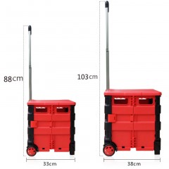 Chariot pliant de course en plastique à deux roulettes 45L/65L