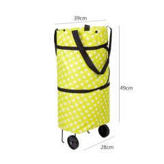 Sac à provisions pliable avec roulettes pour courses Fermeture bouton