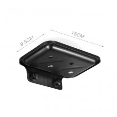 Porte-savon de salle de bain mural sans perforation en aluminium noir