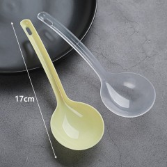 Cuillère jetable en plastique transparent/jaune