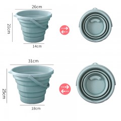 Seau à eau en plastique pliable avec poignée