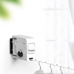 Corde à linge intérieure sans perforation télescopique rétractable antidérapant