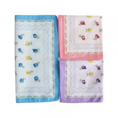 Petit mouchoir en coton floral
