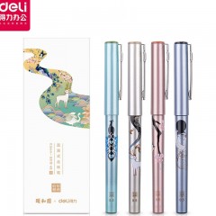 Deli S852 Stylo à billet pointe fine de 0.5 mm 4 pièces/boîte