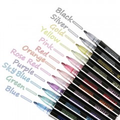 Stylo marqueur couleur à double ligne 12 couleurs/24 couleurs fluorescent