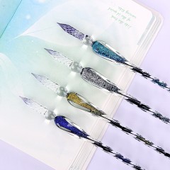 Stylo en verre pour l'art, l'écriture, la signature 19cm