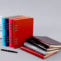 Cahier à feuilles mobiles B5 avec couverture en cuir PU épaissi 100 pages