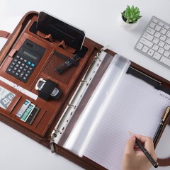 Porte document classeur multifonction portable avec calculatrice