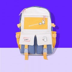 Sac à dos imperméable en toile couleur contrastée