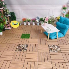Revêtement de sol extérieur composite plastique-bois anticorrosif et imperméable