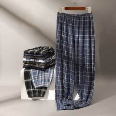 Bas de pyjama long pour hommes Pantalon de détente carreaux en coton