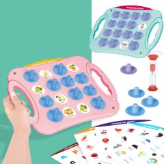 Ensemble de jouets pour l'entraînement de la mémoire (1* base de jeu + 10* cartes + 16* couvercles + 1 sablier)