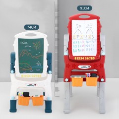 Tableau à dessin double face pour enfants magnétique avec support