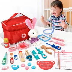 Jeu de rôle de docteur en bois pour enfants