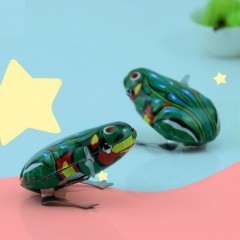 Tin Frog classique nostalgique jouet de grenouille sautante pour enfants