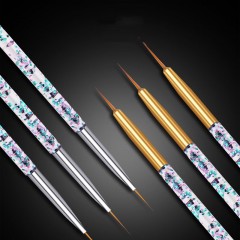 Set de 3 pièces Pinceaux à ongles pour manucure avec porte-stylo acrylique