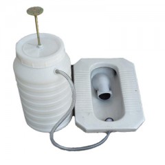 Ensemble de toilette Chasse d'eau + fosse à squatter + fosse septique