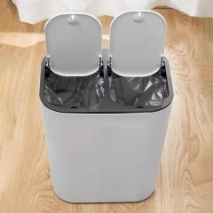 Poubelle en plastique PP avec couvercle double baril type de pression