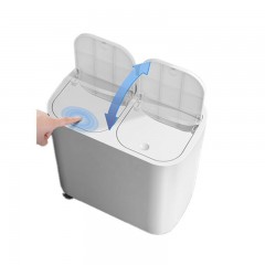 Poubelle en plastique PP avec couvercle double baril type de pression