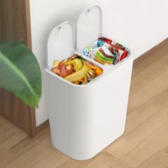 Poubelle en plastique PP avec couvercle double baril type de pression