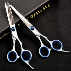 Ciseaux de coiffure 6 pouces en acier inoxydable ciseaux plats/ciseaux à dents plates