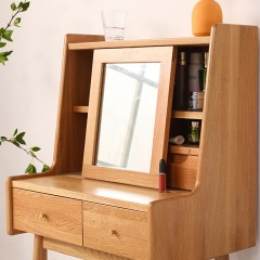 Coiffeuse en bois massif avec tabouret