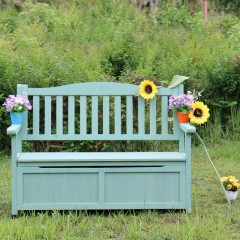 Banc extérieur avec armoire de rangement étanche et protection solaire