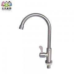 Robinet de cuisine à froid unique en acier inoxydable
