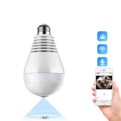 Caméra de surveillance 360 degrés en forme d'ampoule