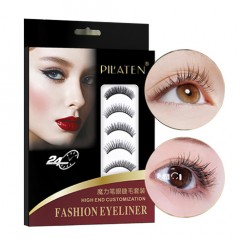 Faux cils magnétiques auto-adhésifs 6 paires/boîte roulé naturellement épais et mince