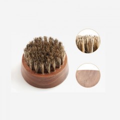 Brosse à barbe  avec poignée en noix noire portable pour hommes