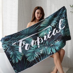 Serviette de bain double face Serviette de plage en velours